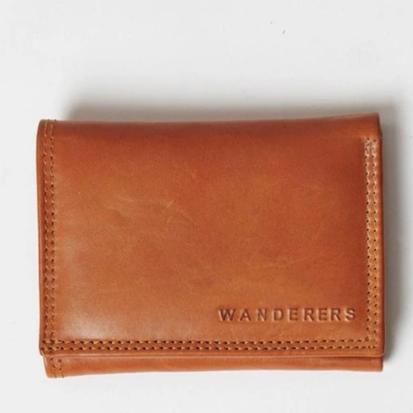 Wanderer's Travel Co. Other - NWOT ~Wanderers Travel Co. Tri-fold leather wallet ~ Tan colour